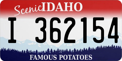ID license plate I362154