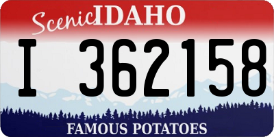 ID license plate I362158