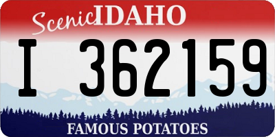 ID license plate I362159