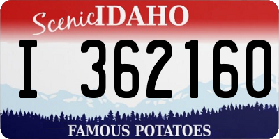 ID license plate I362160