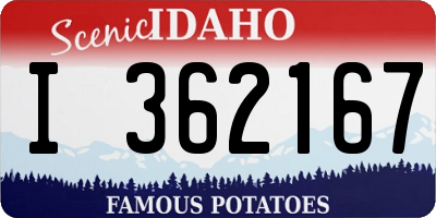 ID license plate I362167