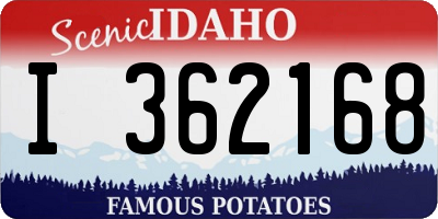 ID license plate I362168