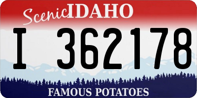 ID license plate I362178