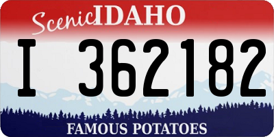 ID license plate I362182