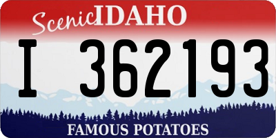 ID license plate I362193