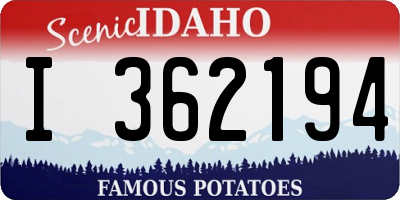ID license plate I362194