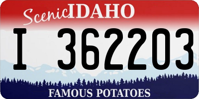 ID license plate I362203