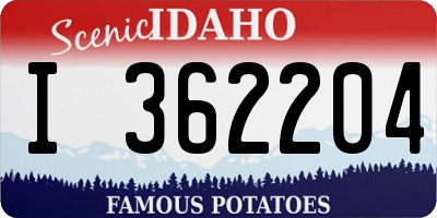 ID license plate I362204