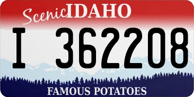 ID license plate I362208