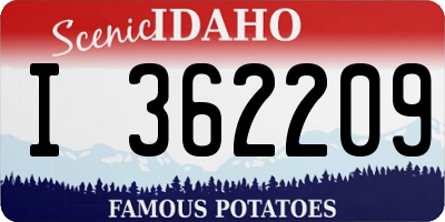 ID license plate I362209