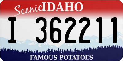 ID license plate I362211