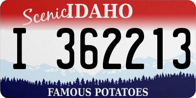 ID license plate I362213