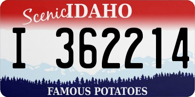 ID license plate I362214