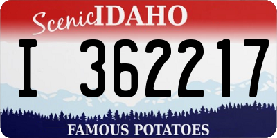 ID license plate I362217