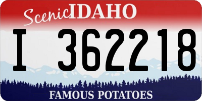 ID license plate I362218