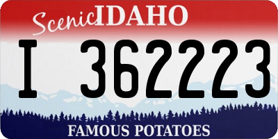 ID license plate I362223