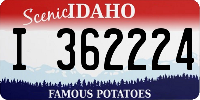 ID license plate I362224