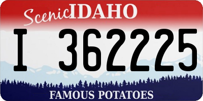 ID license plate I362225