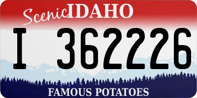 ID license plate I362226