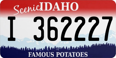 ID license plate I362227