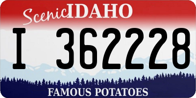 ID license plate I362228