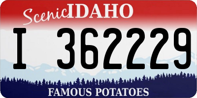 ID license plate I362229