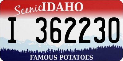 ID license plate I362230