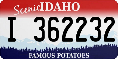 ID license plate I362232