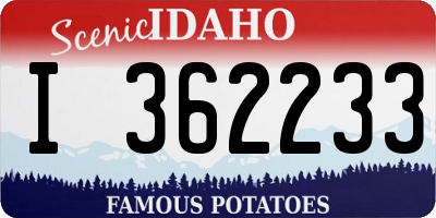 ID license plate I362233