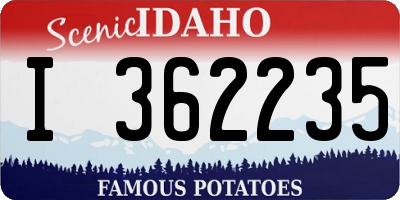ID license plate I362235