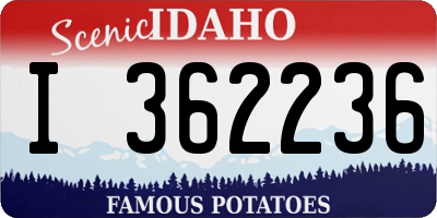 ID license plate I362236