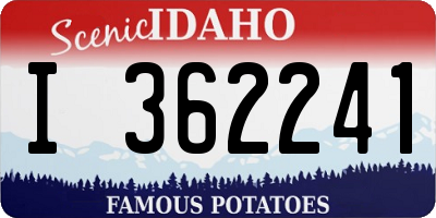 ID license plate I362241