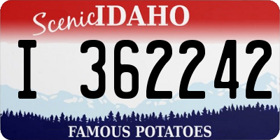 ID license plate I362242