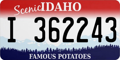 ID license plate I362243