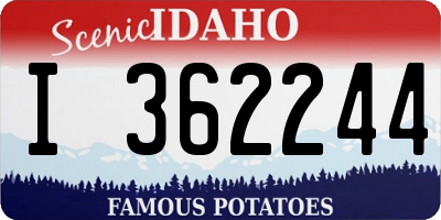 ID license plate I362244