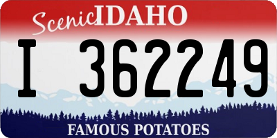 ID license plate I362249