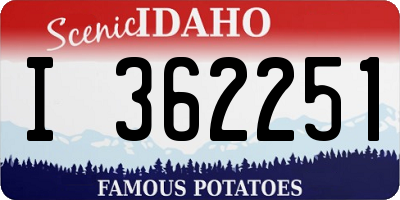 ID license plate I362251