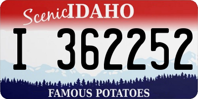 ID license plate I362252