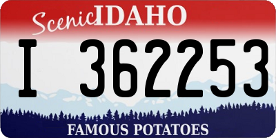 ID license plate I362253