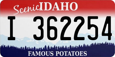 ID license plate I362254
