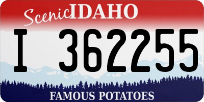 ID license plate I362255