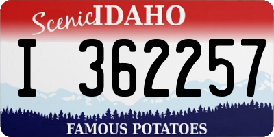 ID license plate I362257