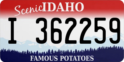 ID license plate I362259