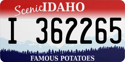 ID license plate I362265