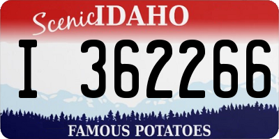 ID license plate I362266