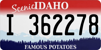 ID license plate I362278