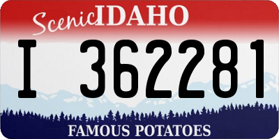 ID license plate I362281