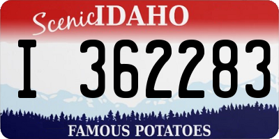ID license plate I362283