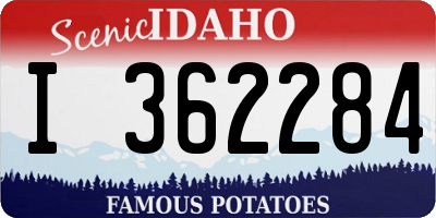 ID license plate I362284