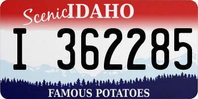 ID license plate I362285